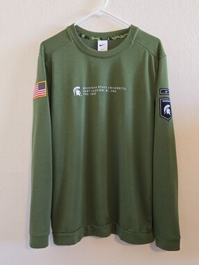 Nike Michigan State University Crewneck Sweatshirt - Green - Large